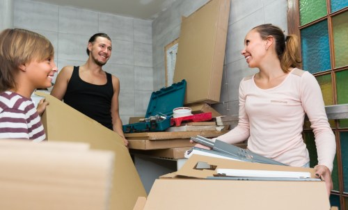 Man and van vehicle and moving equipment prepared for a booking