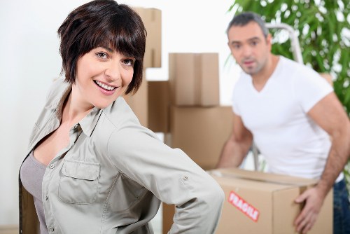 Office furniture and IT equipment arranged for a Brent business move